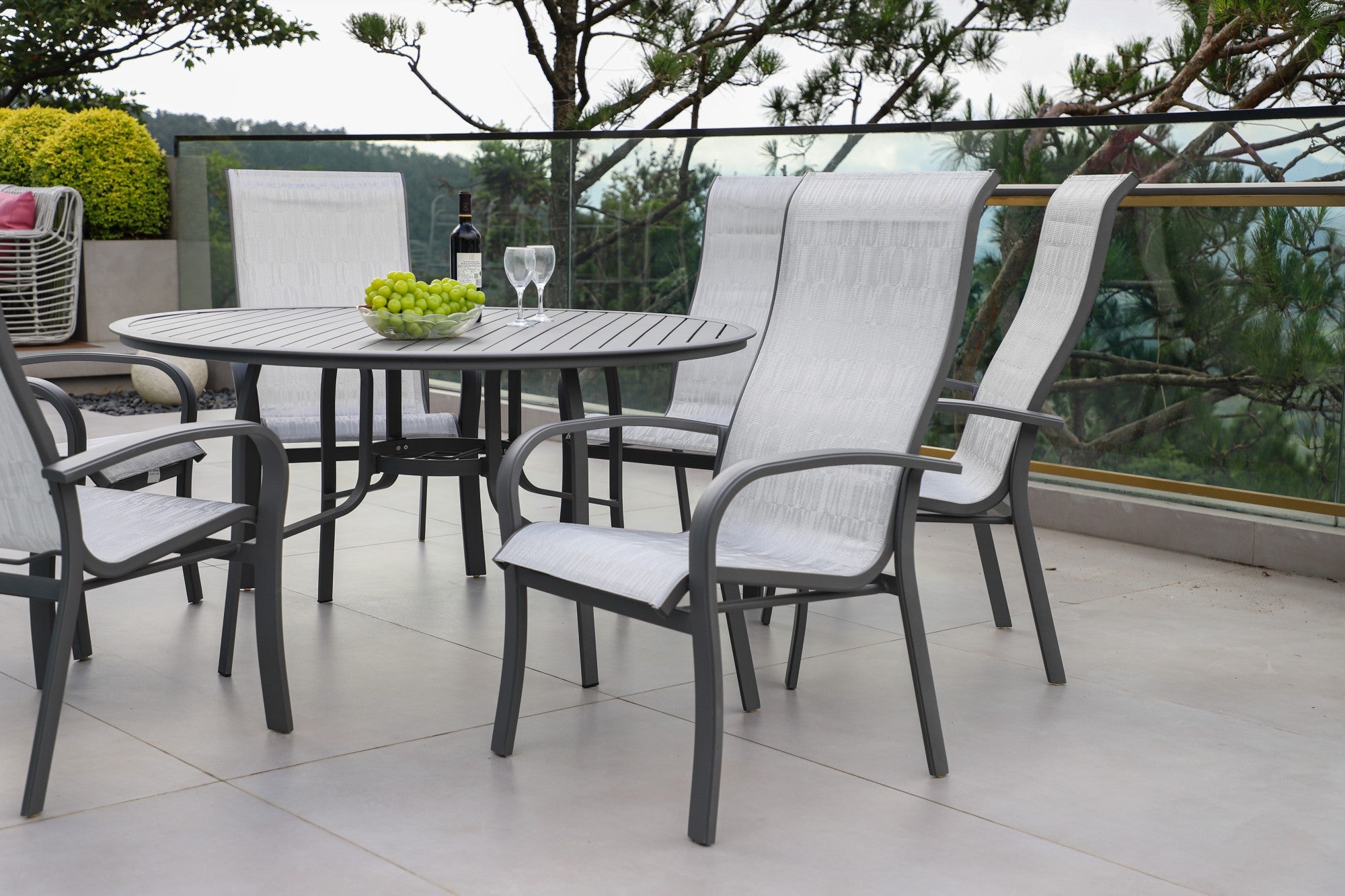 Grand Canyon Aluminum Patio Sling Stackable Dining Chair/Outdoor Dining Chair