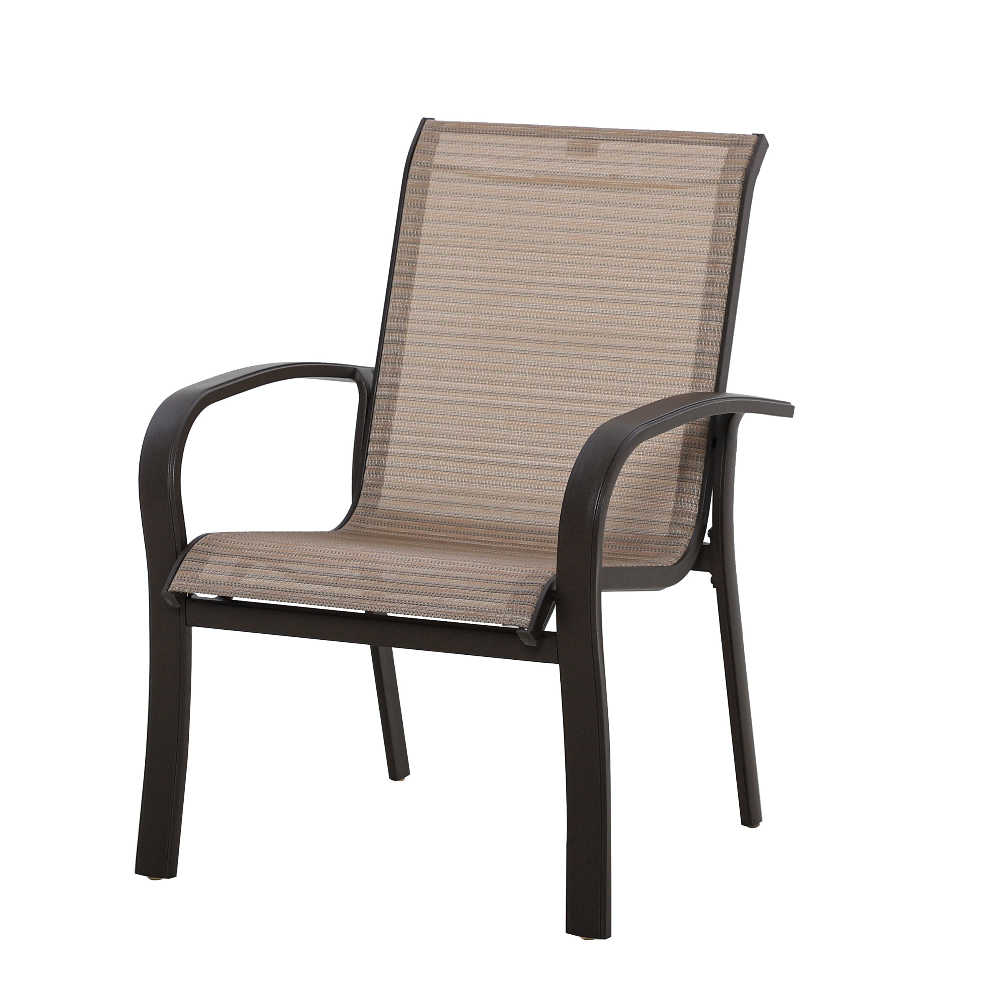 Yellowstone Patio Aluminum Sling Stackable Dining Chair / Outdoor Dining Chair Set of 2