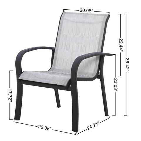 Grand Canyon Aluminum Patio Sling Stackable Dining Chair/Outdoor Dining Chair