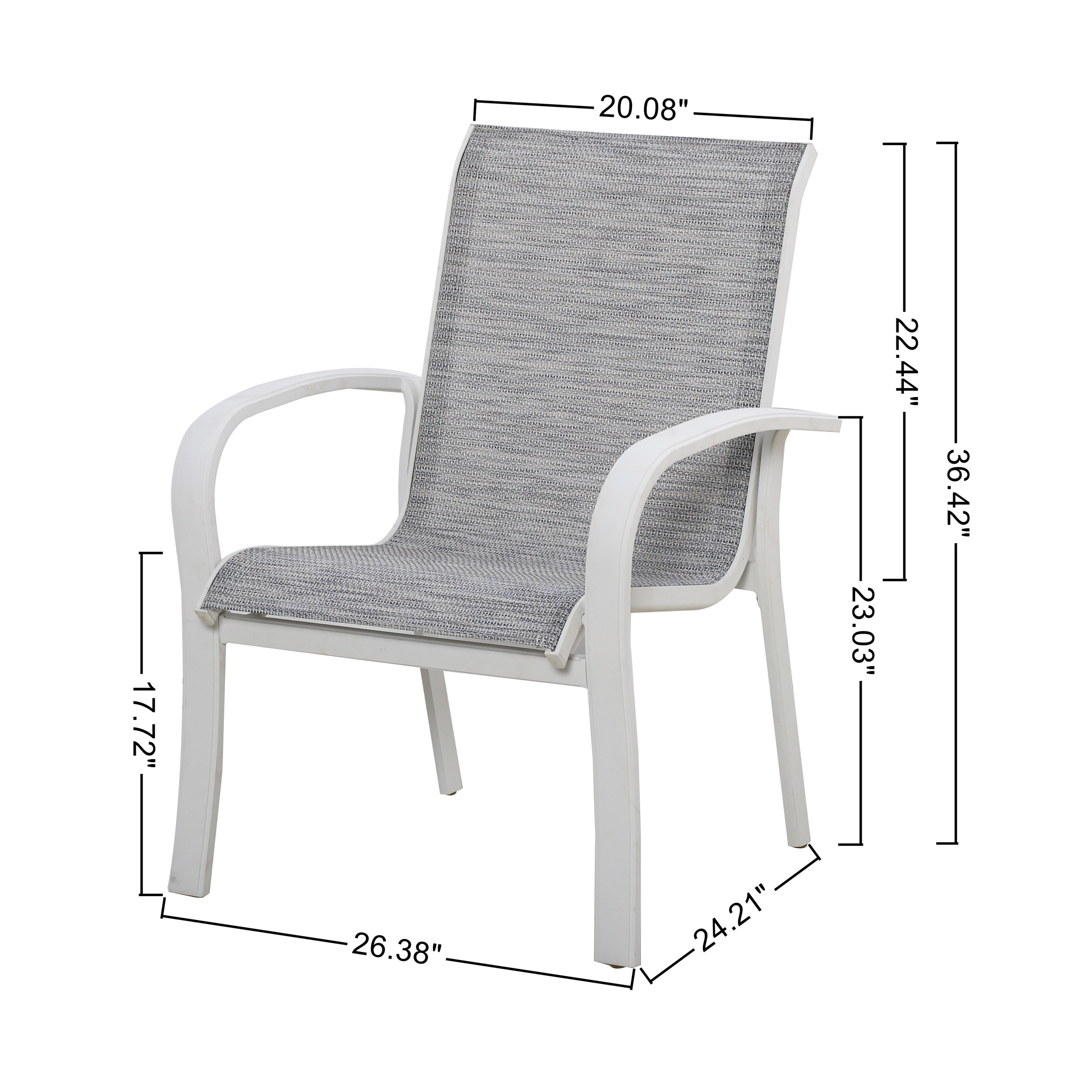 Redwood Patio Aluminum Sling Stackable Dining Chair/Outdoor Dining Chair Set of 2