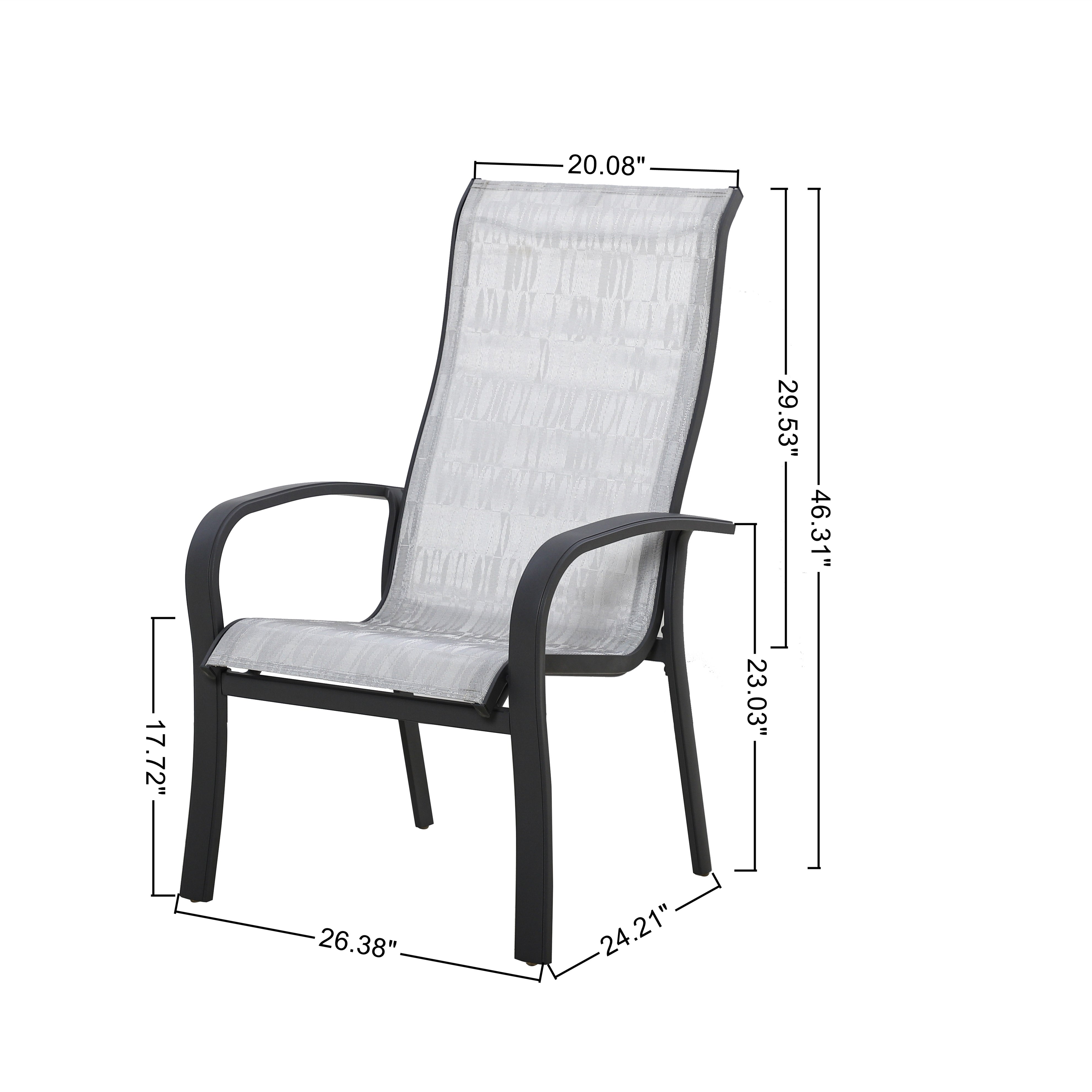Grand Canyon Aluminum Patio Sling Stackable Dining Chair/Outdoor Dining Chair