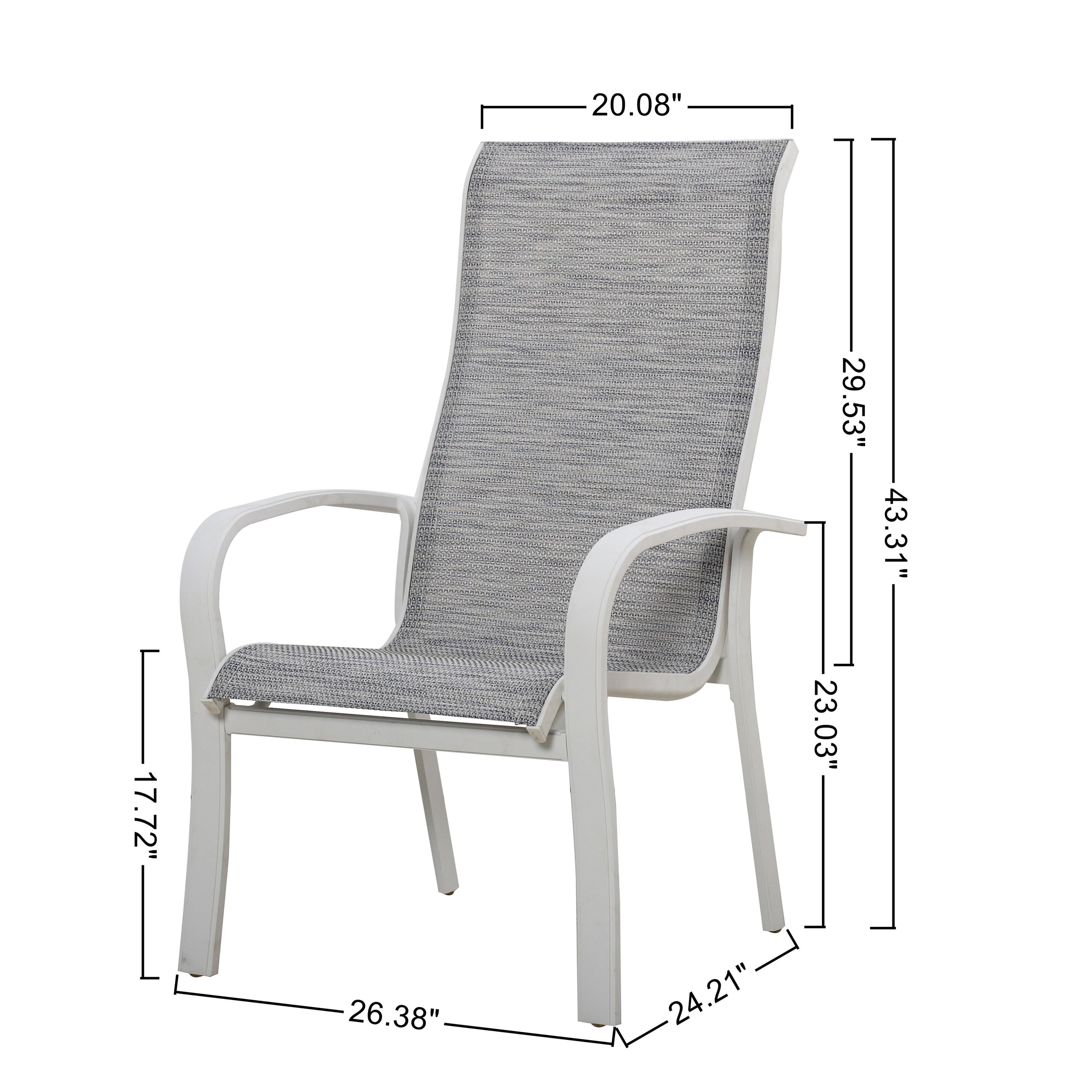 Redwood Patio Aluminum Sling Stackable Dining Chair/Outdoor Dining Chair Set of 2