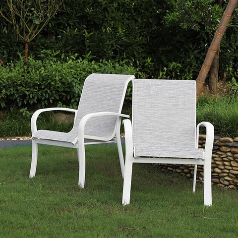Redwood Patio Aluminum Sling Stackable Dining Chair/Outdoor Dining Chair Set of 2